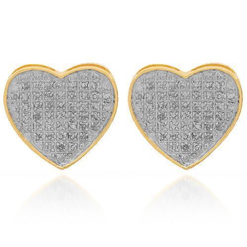 Forever Loved Diamond Heart Earrings Screw Back | 14K Gold