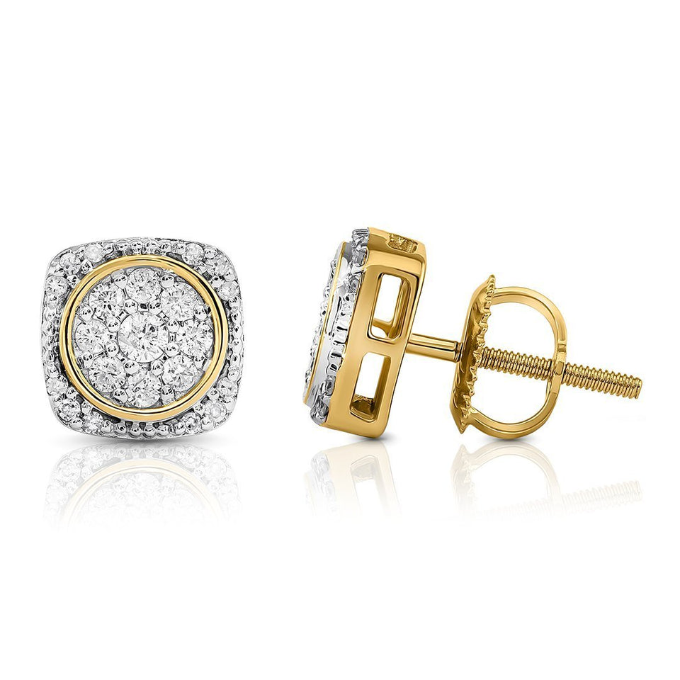 10K Solid Yellow Gold Diamond Stud Earrings 0.11 Ctw – Avianne