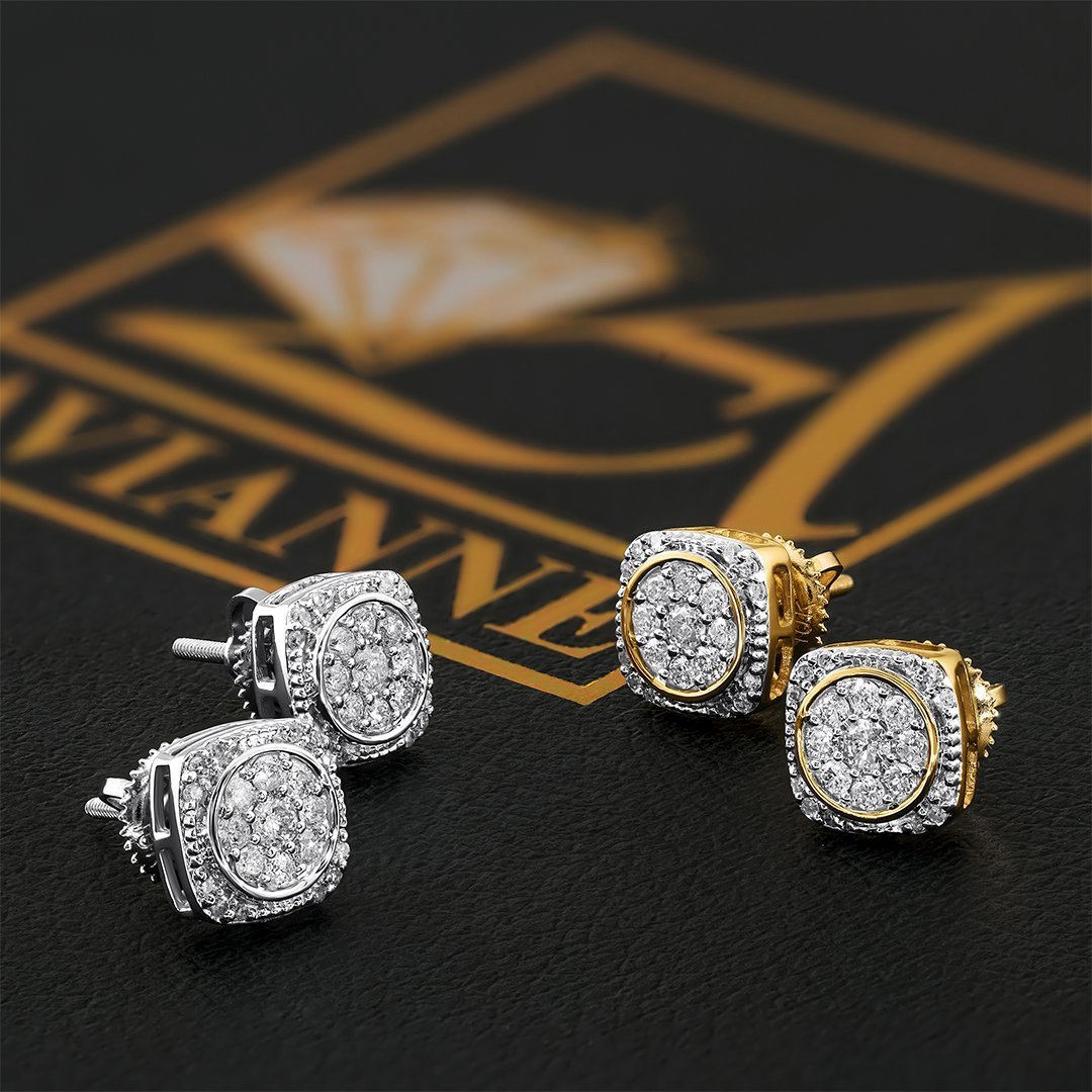 10K Solid Yellow Gold Diamond Stud Earrings 0.11 Ctw – Avianne