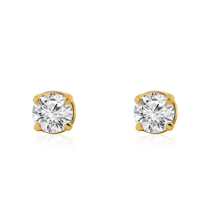 5mm Round Diamond Threaded Flat Back Earring | 0.45GMS 0.50CT | Single –  Porter Lyons