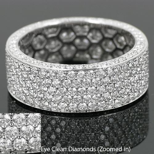 18K White Solid Gold Mens Diamond Eternity Band 4.78 Ctw – Avianne Jewelers