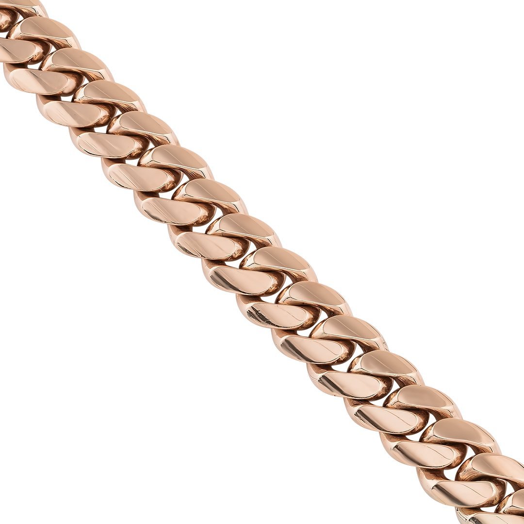 Cuban Link Chain-Silver+Rose Gold
