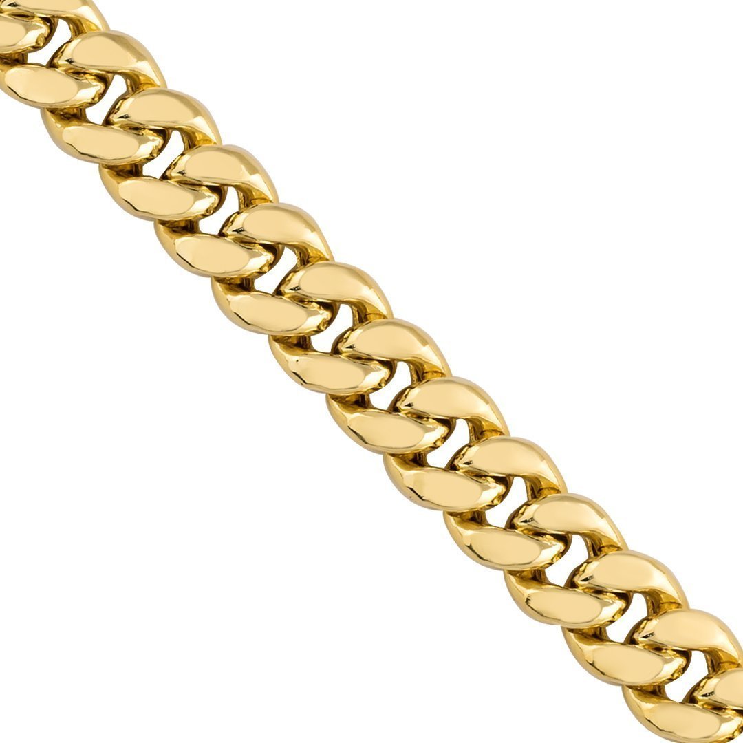 11mm Enamel cuban link necklace chain Green/Gold