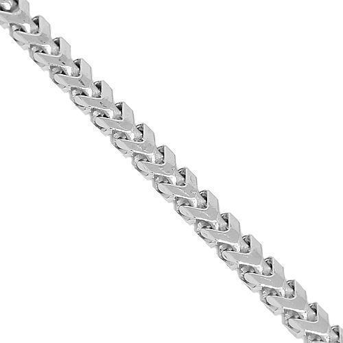 14k White Gold Mens Semi-Solid Franco Chain 4 mm – Avianne Jewelers