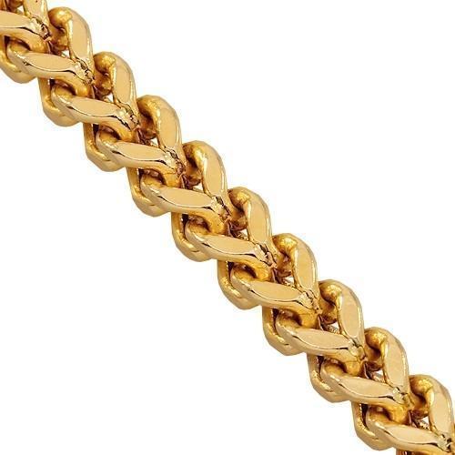 14K Solid Yellow Gold Mens Franco Chain 4 mm