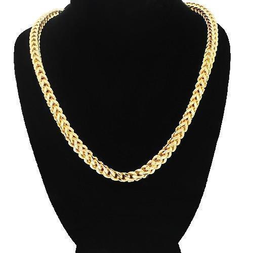 14K Solid Yellow Gold Mens Franco Chain 4 mm