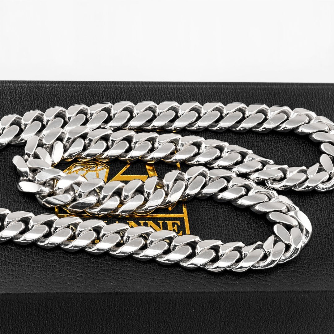 7mm Diamond Cuban Chain Link Bracelet White Gold / 7