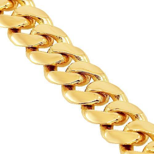 Men's 14k Yellow Gold Solid Miami Cuban Link Necklace 22 8mm 91.6