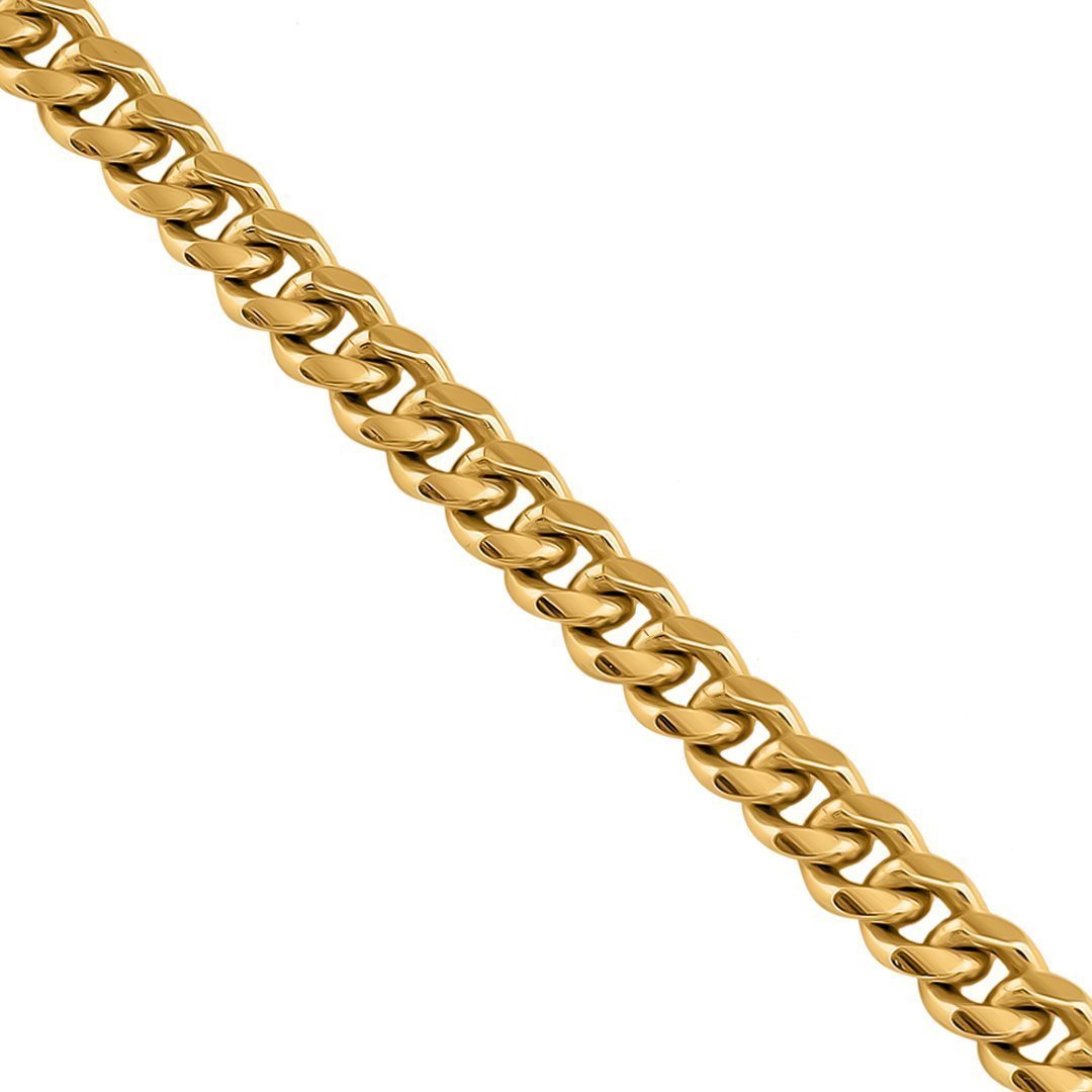 14k Yellow Solid Gold Miami Cuban Link Chain 5 mm