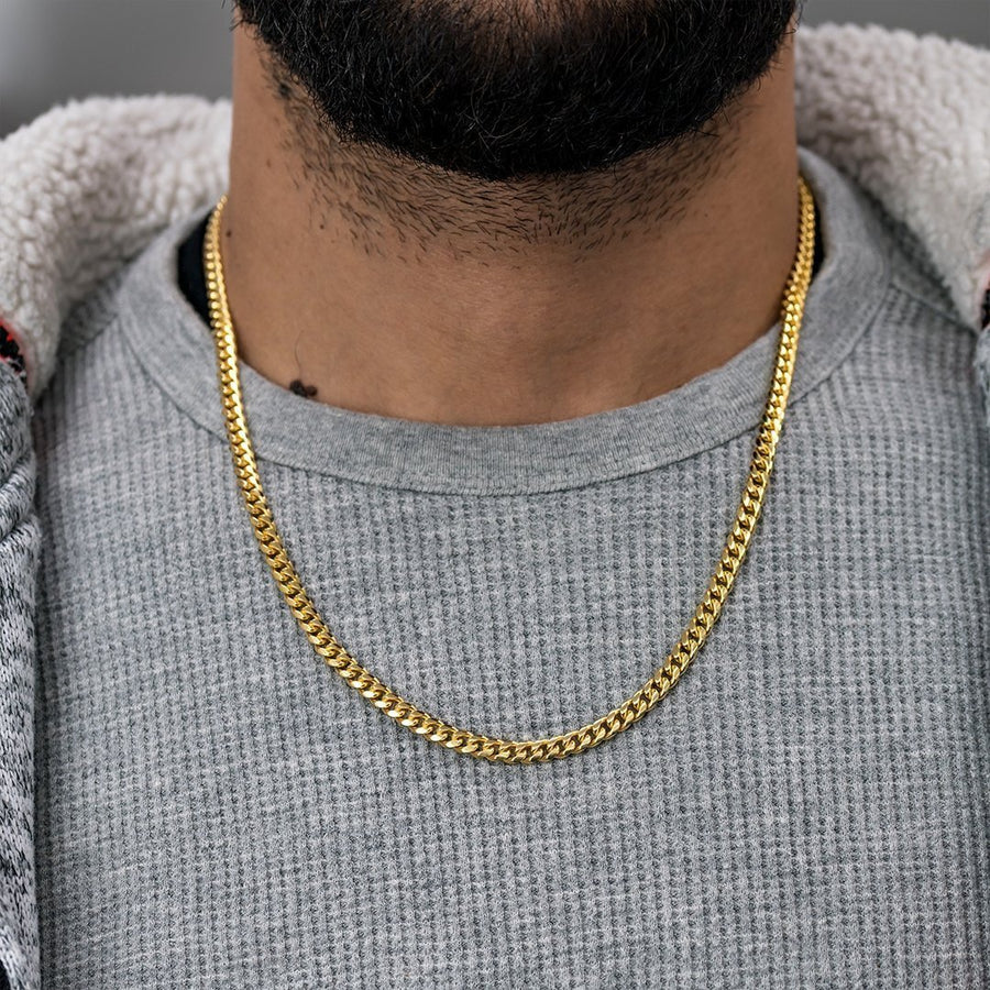14k Yellow Solid Gold Miami Cuban Link Chain 5 Mm Avianne Jewelers 