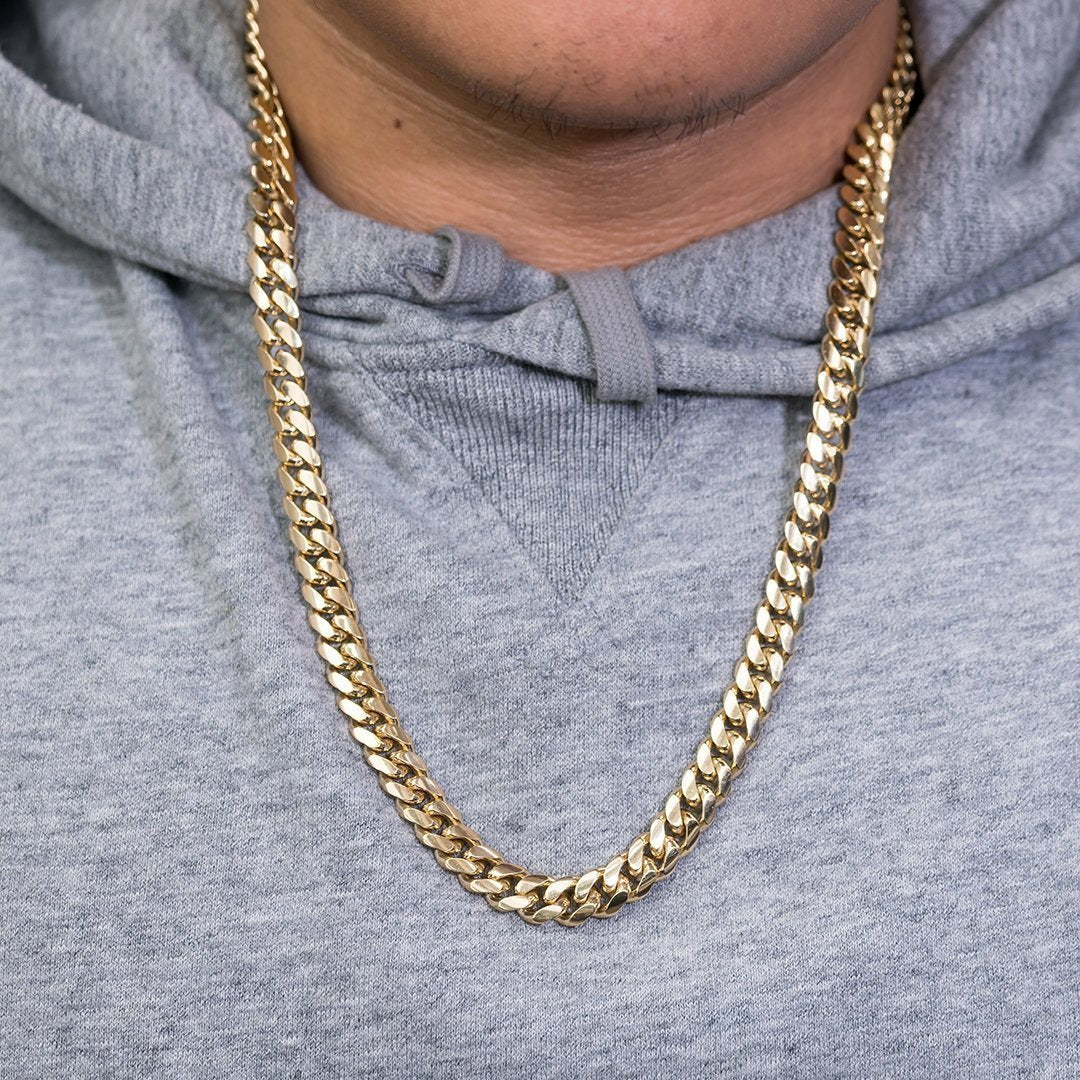9mm Cuban Link Chain in 18K Solid Gold
