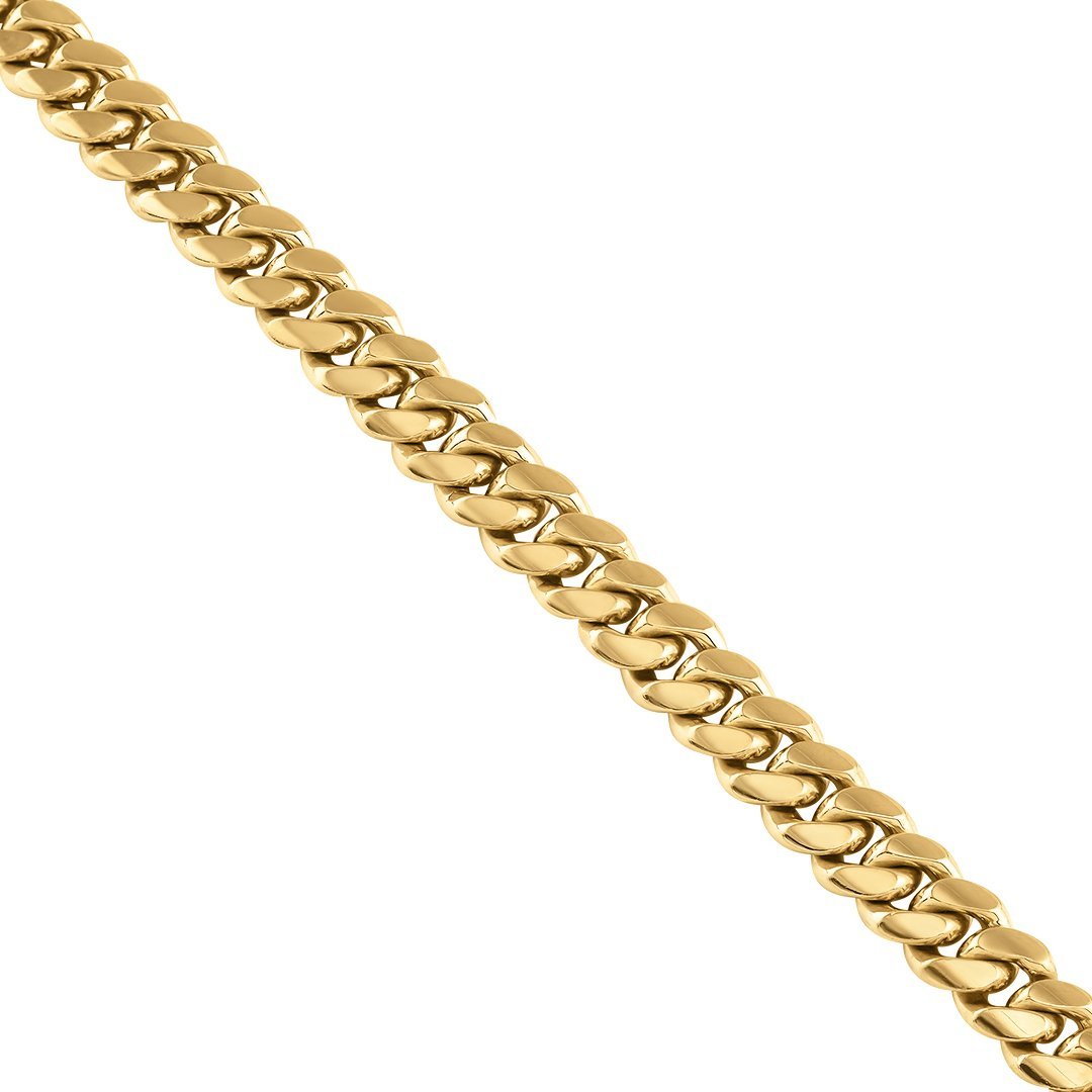 18k Yellow Gold Solid Miami Cuban Link Chain 11 mm – Avianne Jewelers