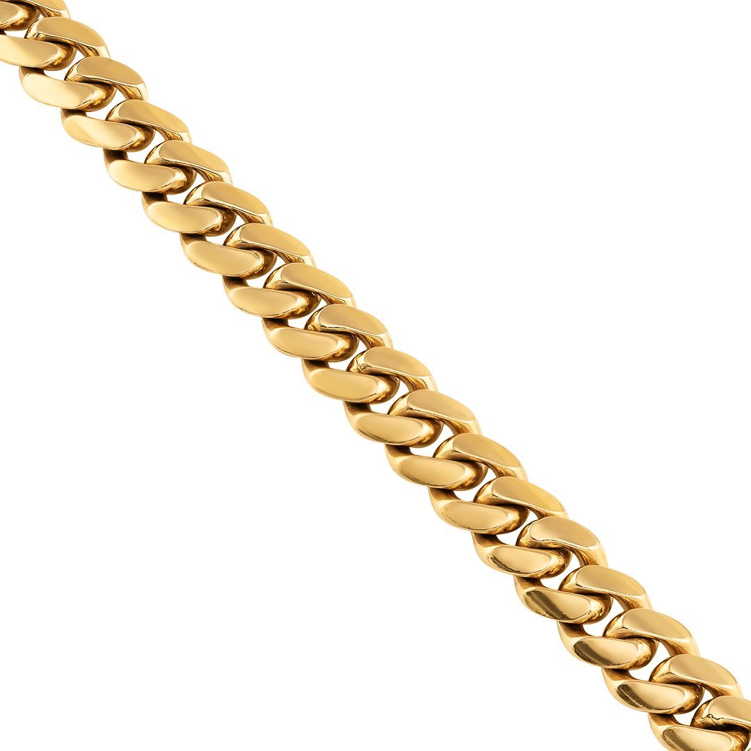 18k Yellow Gold Solid Miami Cuban Link Chain 13 mm – Avianne Jewelers