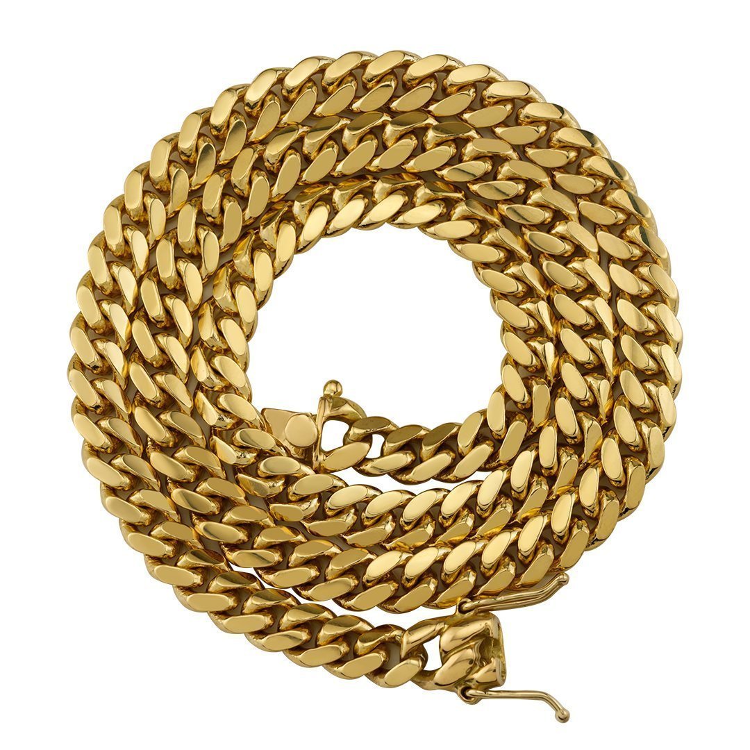 Cuban link 7mm 18k gold plated chain – Raf Rossi Gold Plated