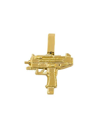 14k Yellow Gold Uzi Pistol Pendant