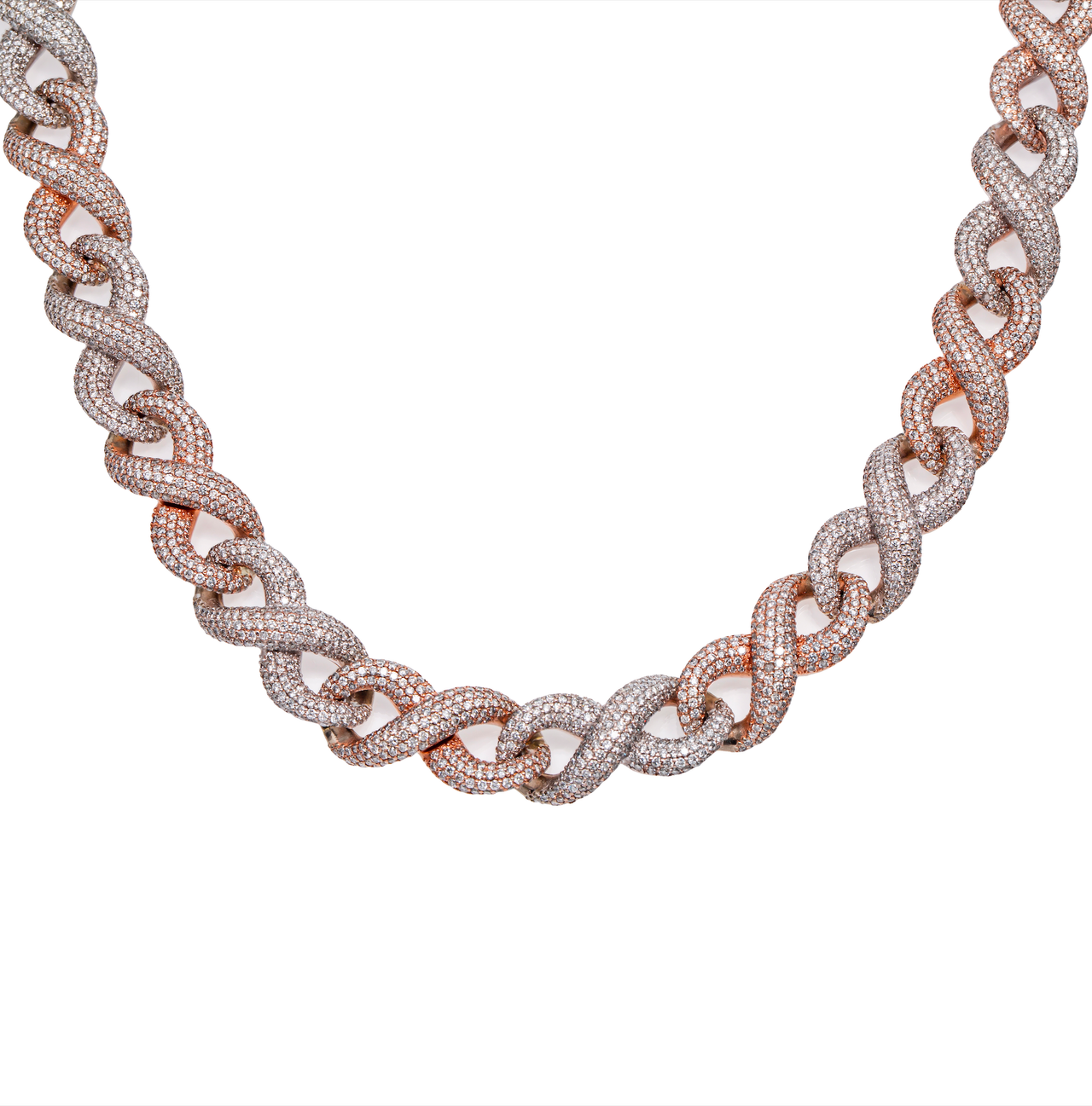 14K Gold Diamond Infinity Link Chain 20