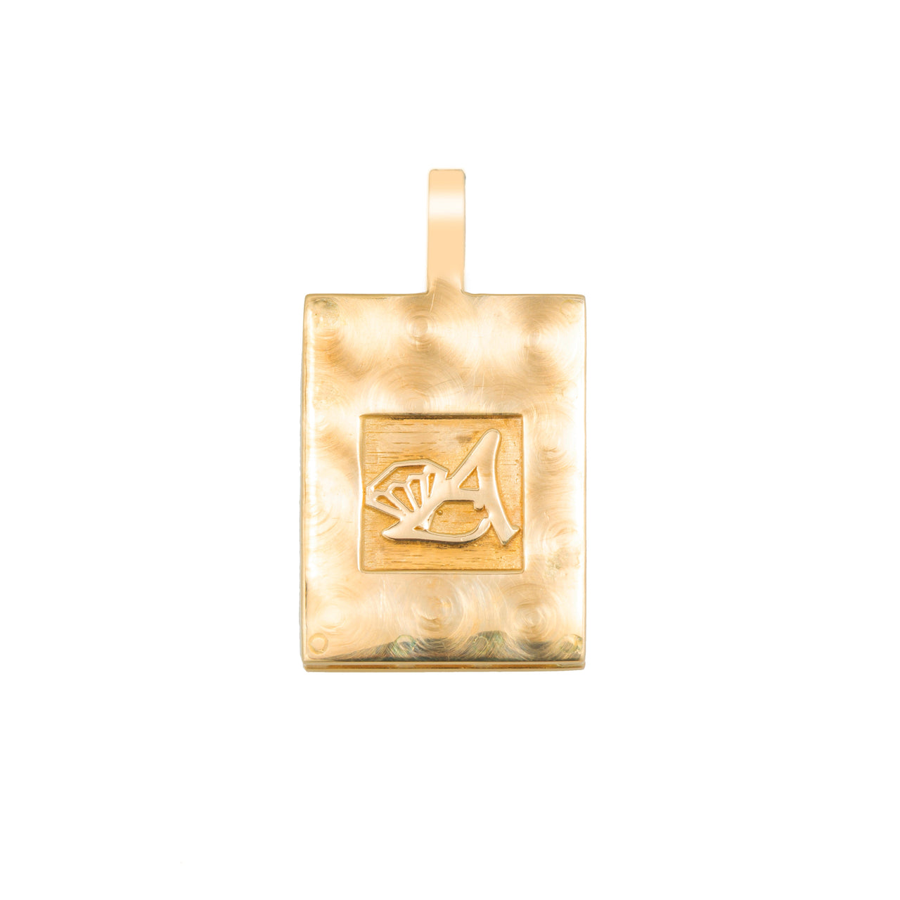 14k yellow gold Rectangle Memory Pendant