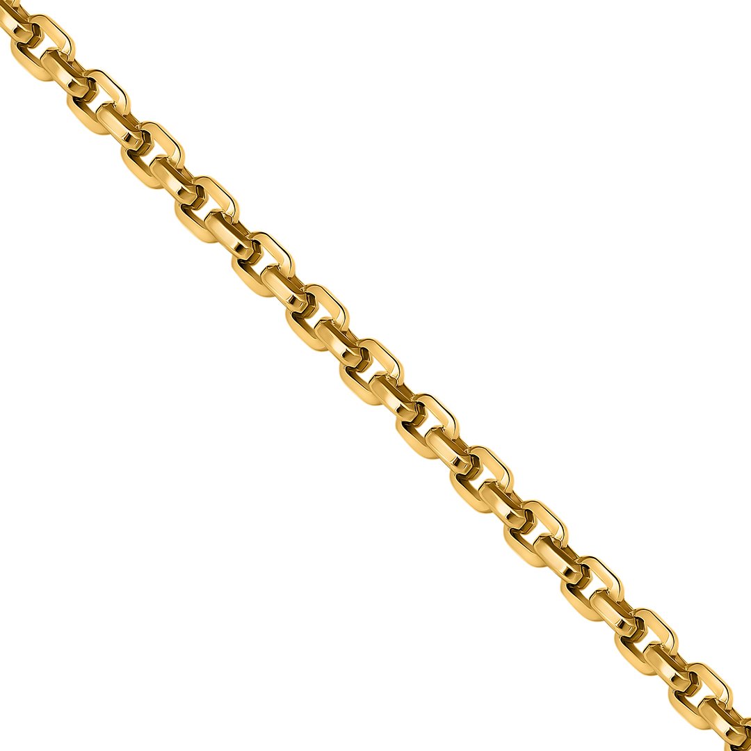 Curb Chain Link Necklace (10 mm) in Solid 10K Gold - Yellow Gold