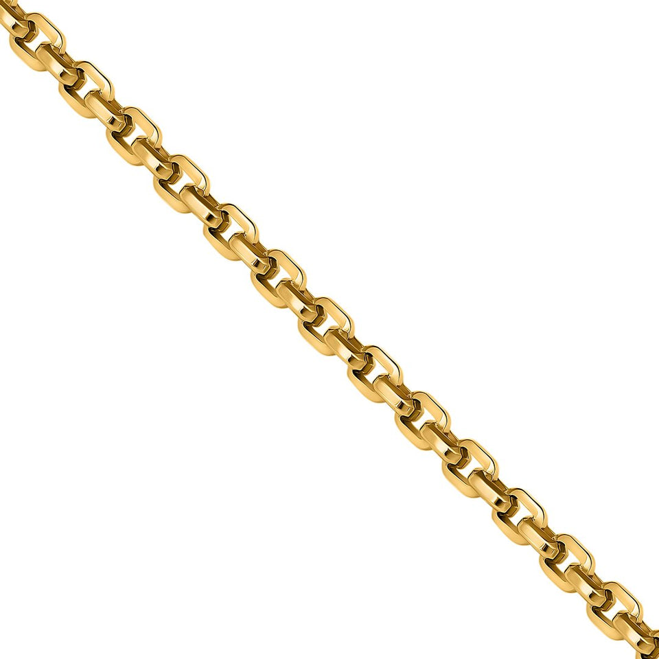 5mm Men's Real Solid 14k Yellow Gold Rolo Hermes Link Chain Necklace HEAVY  Link