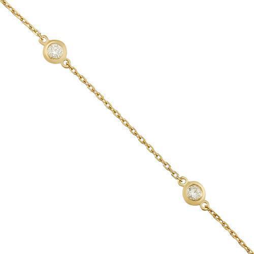 Yellow Diamond by The Yard Necklace in 14k Yellow Gold 18 Inches 1.03 Ctw