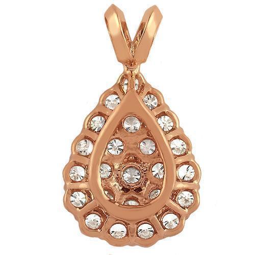 14k Rose Solid Gold Womens Tear Drop Diamond Pendant 103 Ctw Avianne Jewelers 9800