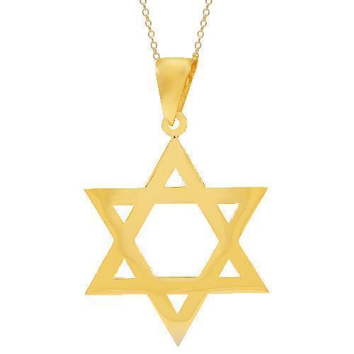 14K Solid Yellow Gold Men's Diamond Star of David Pendant 7.4 Cwt ...