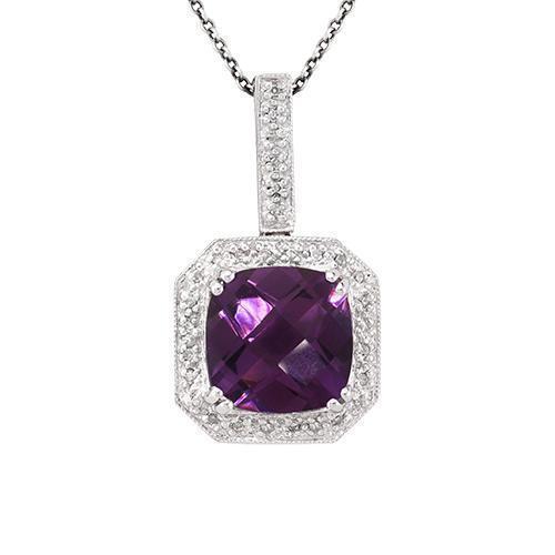 14k White Gold Diamond Amethyst Pendant – Avianne Jewelers