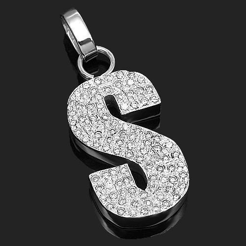 stainless steel custom initial letter pendant