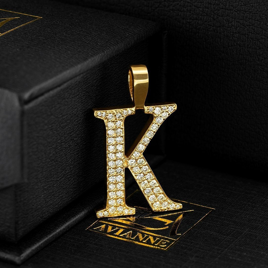 Letter K Rose Gold Diamond Bracelet