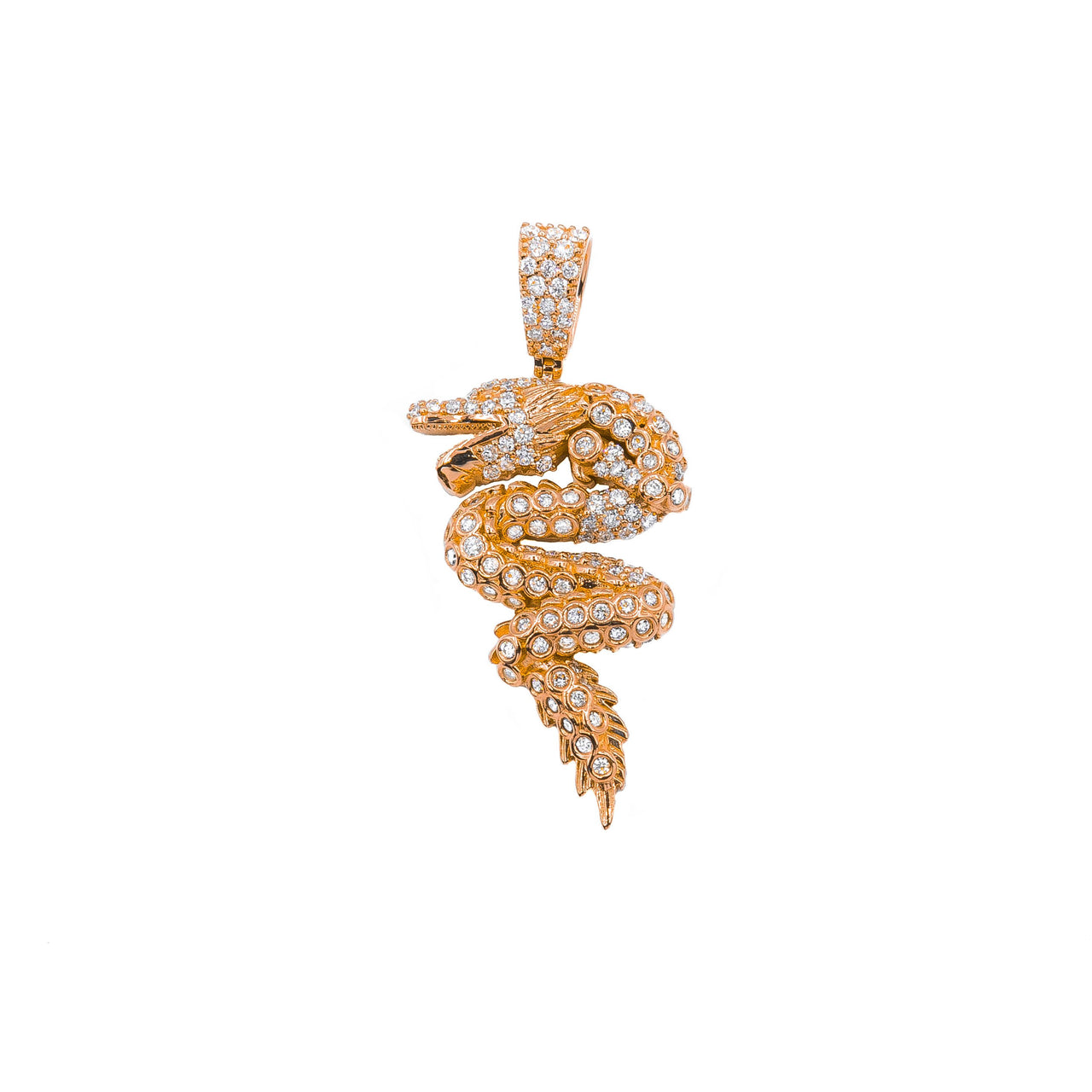 Rose 14k Yellow Gold  Dragon Pendant