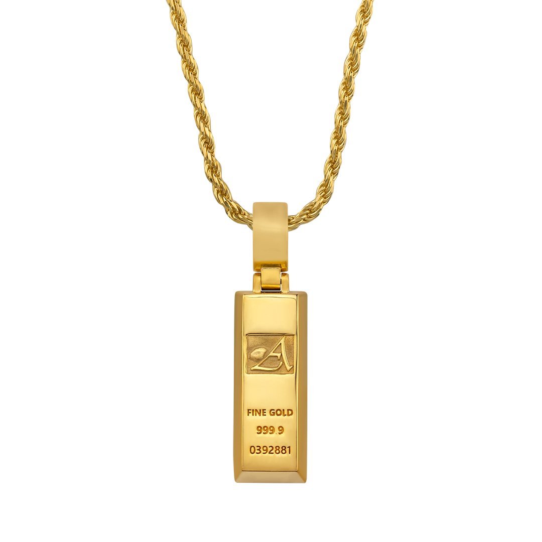 gold bar pendant for men