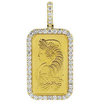 Thumbnail for 18K Yellow Solid Gold Mens Custom Made 1 Ounce Gold Diamond Pendant 7.00 Ctw