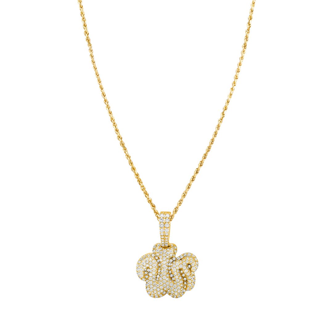 14k Gold Diamond Allah Pendant 3.18 Ctw