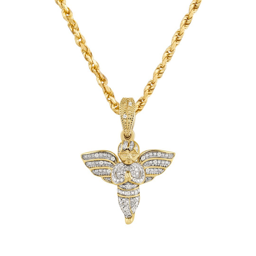 Gold Diamante Angel Necklace, Accessories
