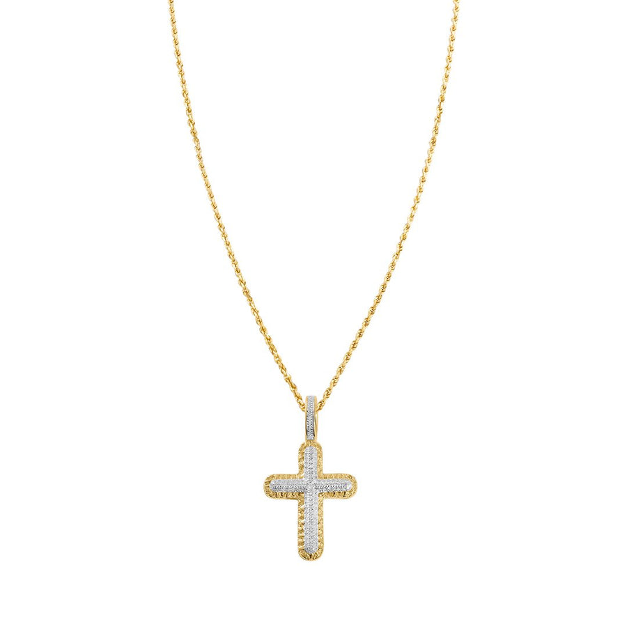 10k Gold Diamond Cross Pendant 0.24 Ctw – Avianne Jewelers