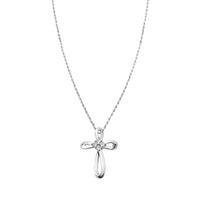 Thumbnail for White Diamond Cross Pendant in 14k White Gold 0.05 Ctw