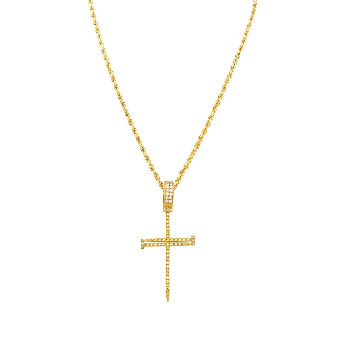 14k Yellow Gold Diamond Cross Pendant 0.65 Ctw – Avianne Jewelers