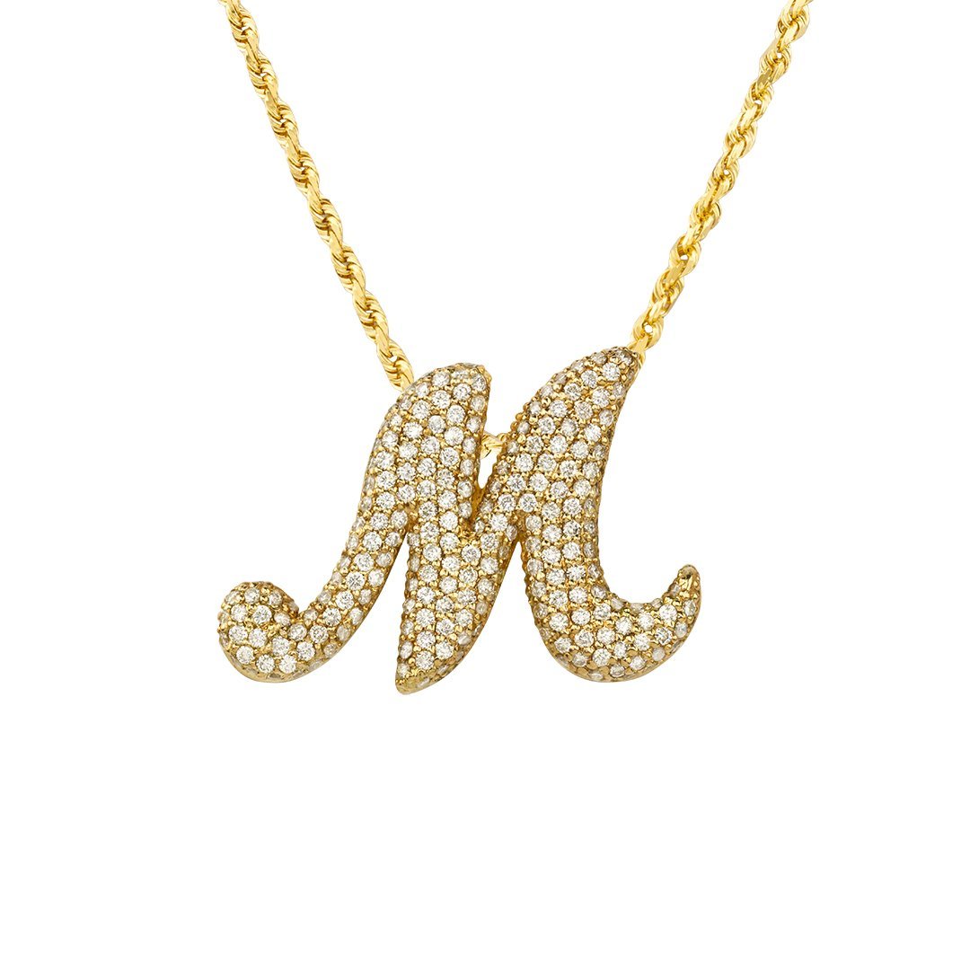 Gold-Toned M-Shaped Pendant With Chain