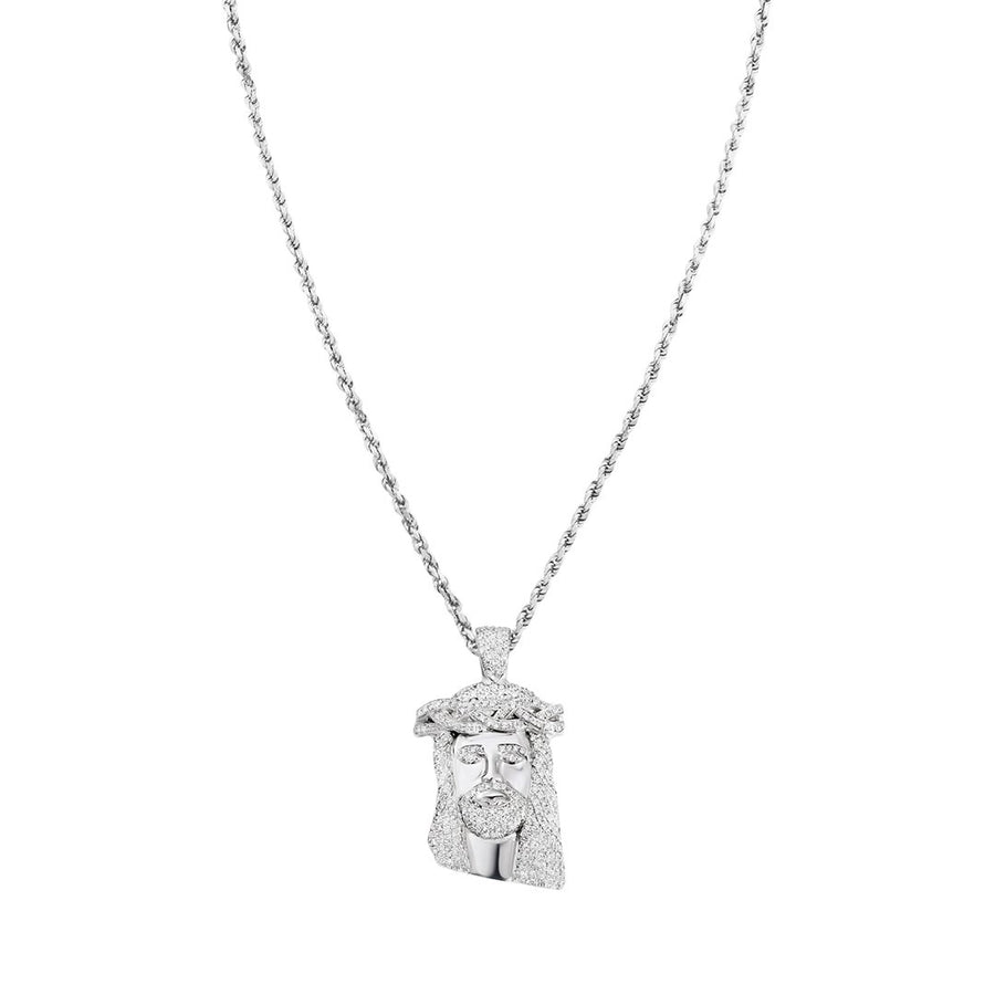 14k White Gold Diamond Jesus Piece 2.8 Ctw – Avianne Jewelers