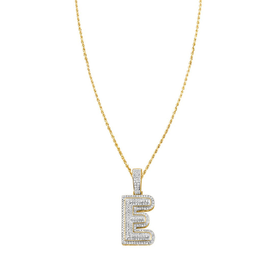 10K Yellow Gold Diamond Letter E Pendant 0.33 Ctw – Avianne Jewelers