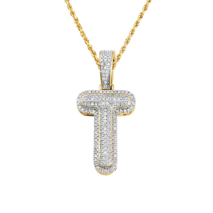 10k gold letter orders T pendant