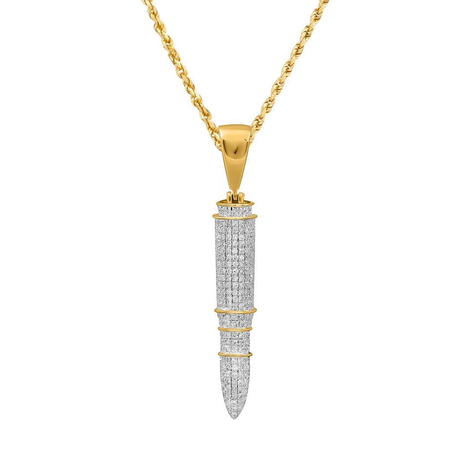 Diamond Accent Airplane Pendant in 10K Gold