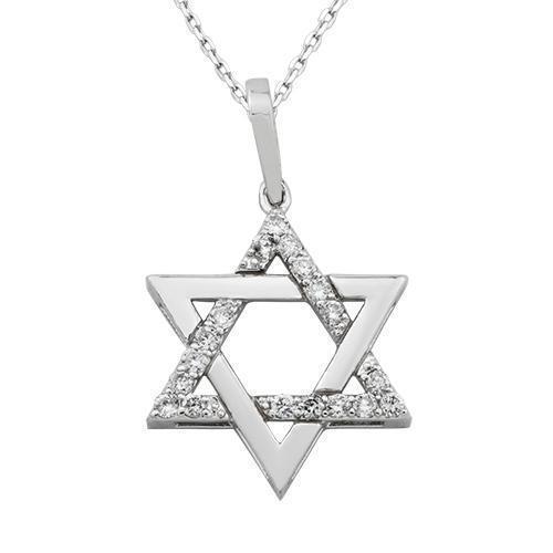 14k White Gold Diamond Star of David Pendant 0.75 Ctw – Avianne Jewelers