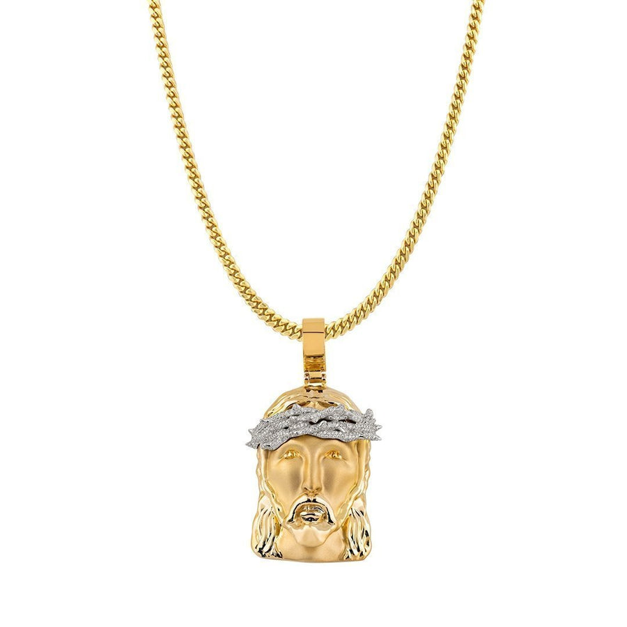 14k Gold Two Tone Diamond Jesus Head Pendant 1.6 Ctw – Avianne Jewelers