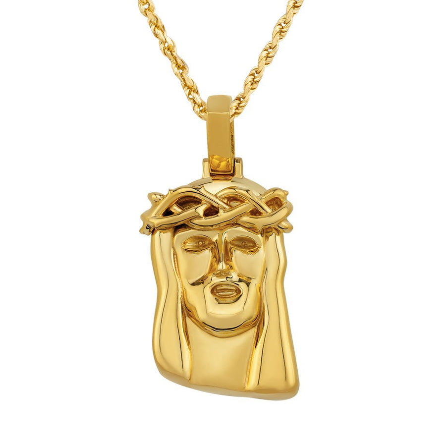 14k Yellow Gold Jesus Head Pendant – Avianne Jewelers