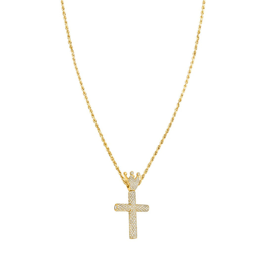 14k Yellow Gold Diamond King Cross Pendant 14 Ctw – Avianne Jewelers