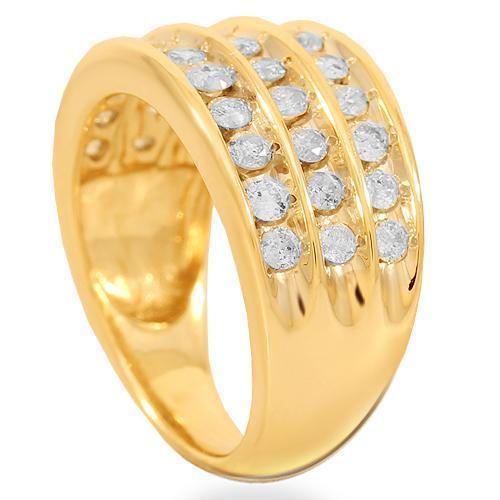 10K Solid Yellow Gold Mens Diamond Wedding Ring Band 1.30 Ctw – Avianne ...