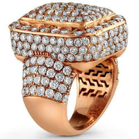 Thumbnail for 14K Rose Solid Gold Diamond Mens Ring 7.62 Ctw