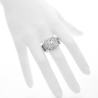 Thumbnail for 14K Solid White Gold Mens Diamond Ring 3.43 Ctw