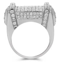 Thumbnail for 14K Solid White Gold Mens Diamond Ring 3.50 Ctw